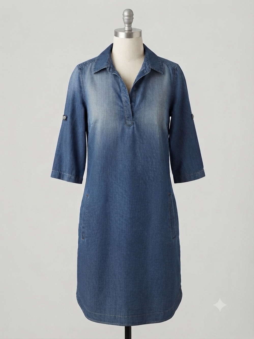 Bandolino Chambray Autumn Shirt Dress | Lightweight | Back to School | Small